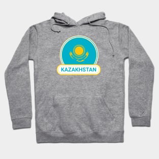 Kazakhstan Country Badge - Kazakhstan Flag Hoodie